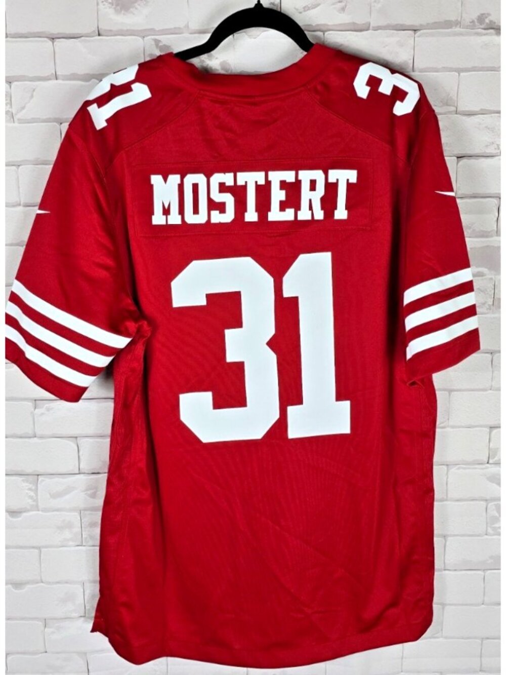 New Nike Raheem Mostert San Francisco 49ers On field Jersey Large $130 - Picture 2 of 4